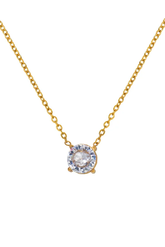 Raelyn Solitaire Gold Necklace