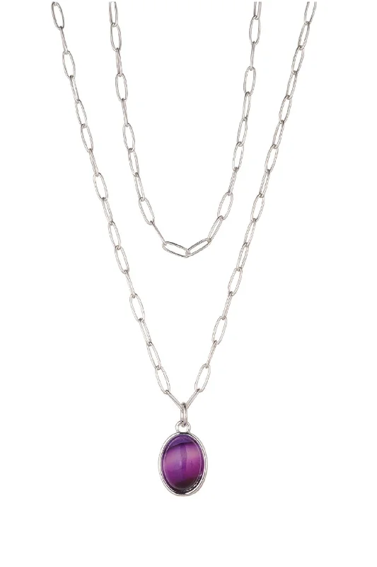 Silver & Amethyst Layered Necklace