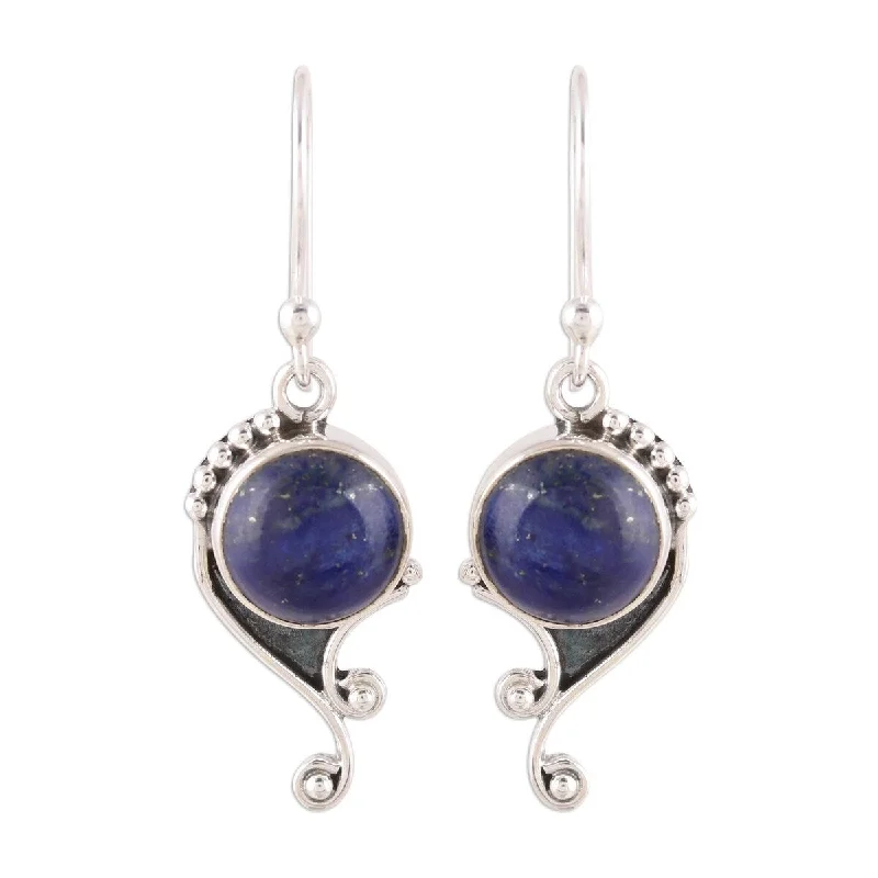 NOVICA Deep Sea Charm, Lapis lazuli dangle earrings