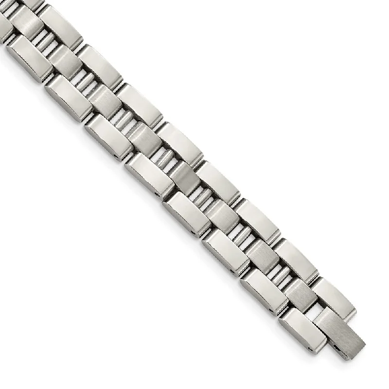 Men's Stainless Steel Polished Link 8.5 Inch Bracelet