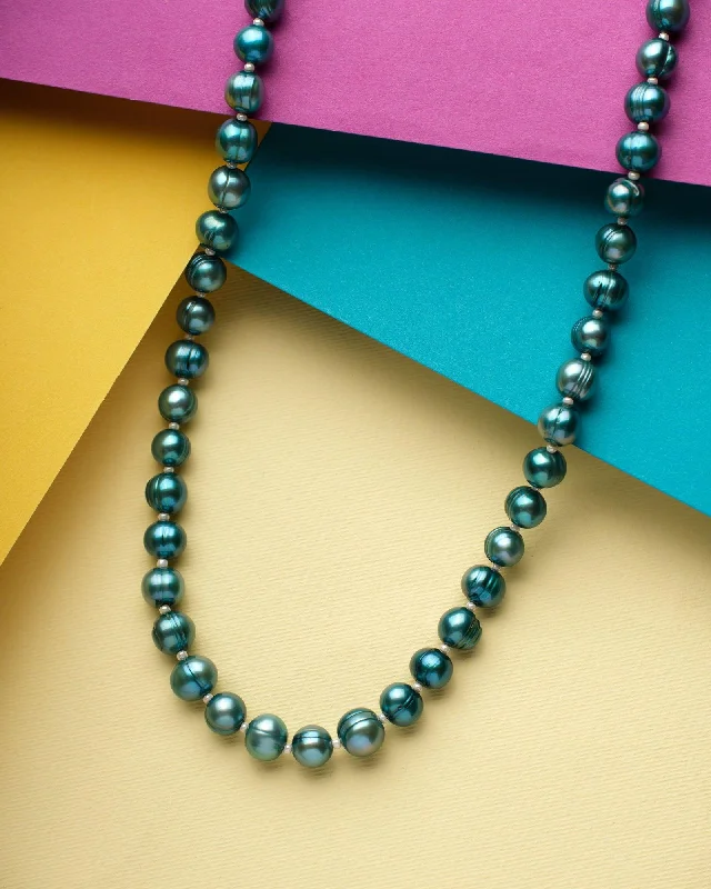 Elegant Sea Green Pearl Necklace