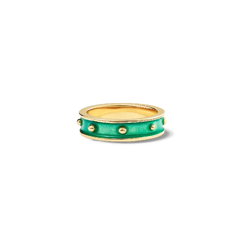 Decimus Ring Yellow Gold - Turquoise Enamel