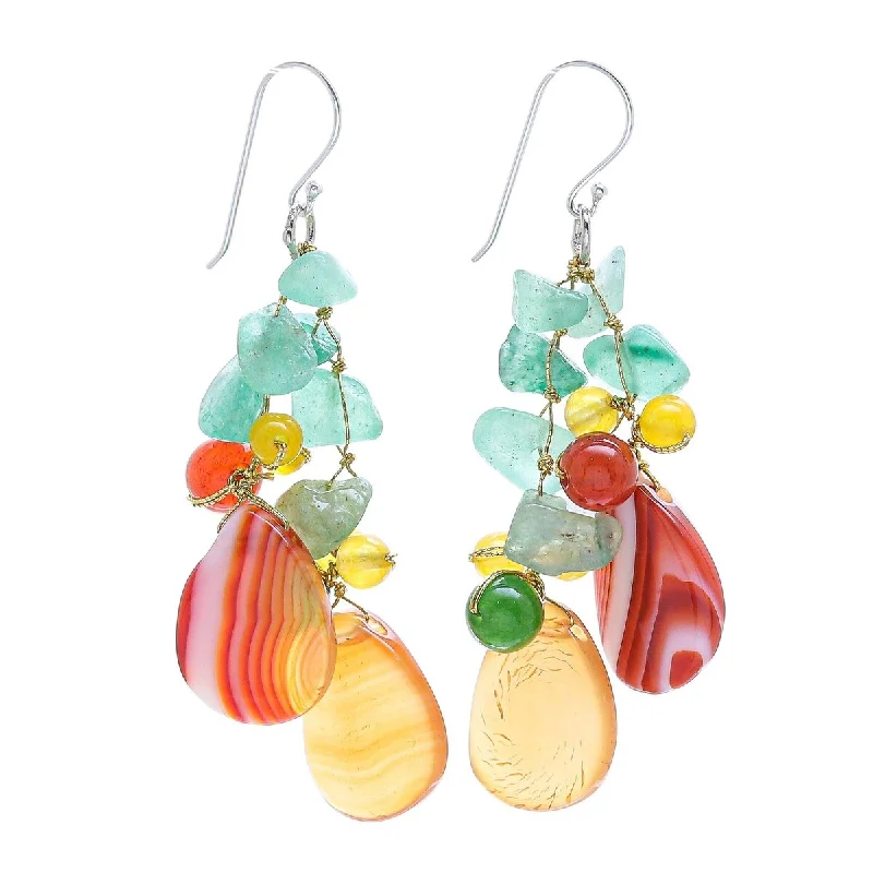 NOVICA Candy Mood, Multi-gemstone dangle earrings - 2.4L*0.9W