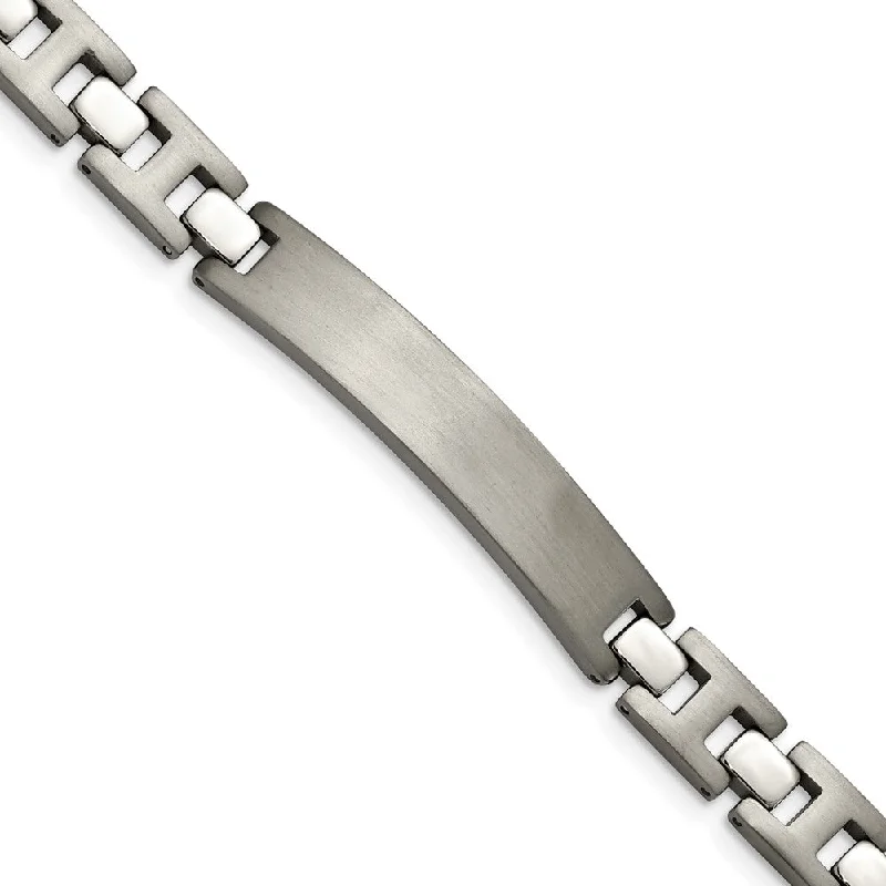 8mm Men's Engravable I.D. Titanium Link Bracelet, 8.5 Inch