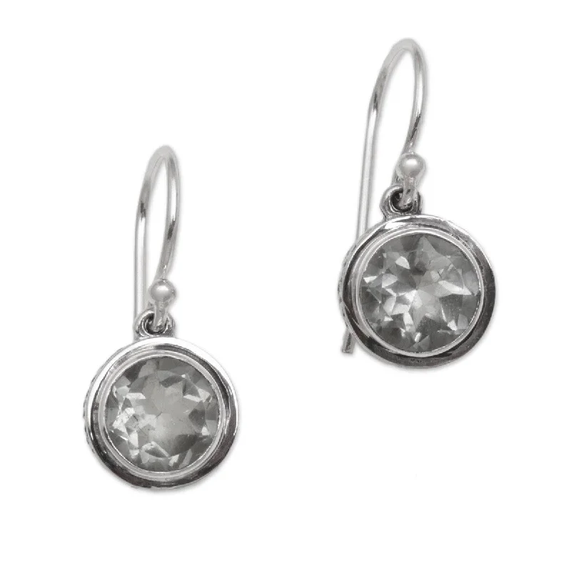 NOVICA Glittering Glance, Prasiolite dangle earrings - 1*0.4