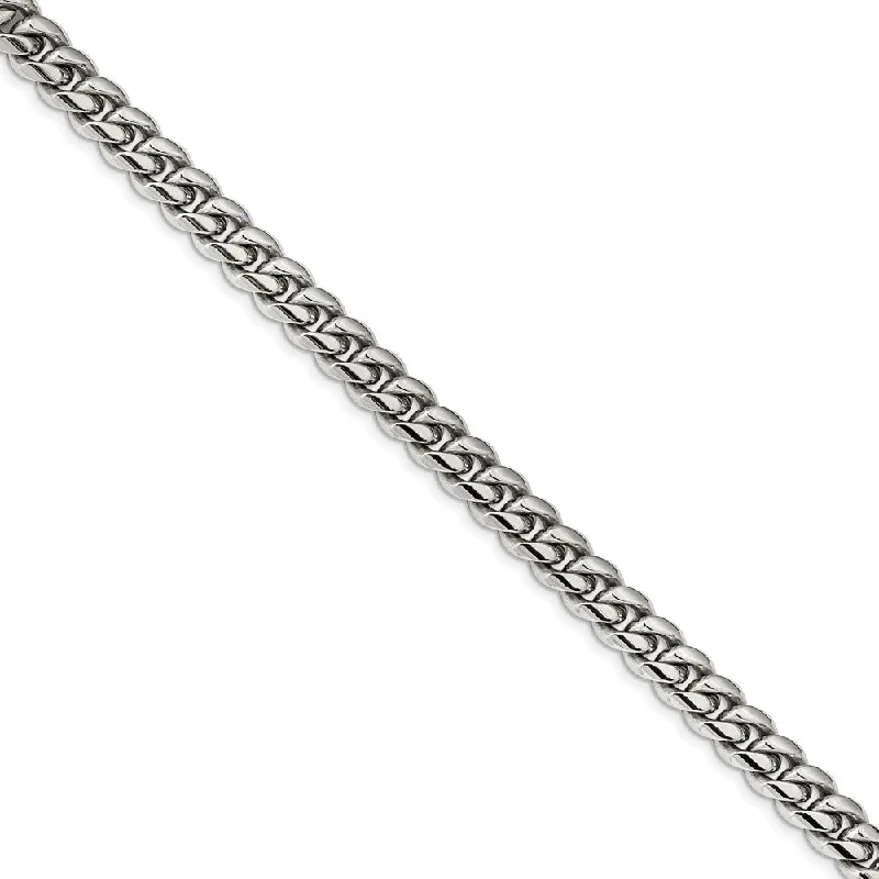 Men's 10mm Stainless Steel Domed Curb Chain Bracelet, 8.25 Inch