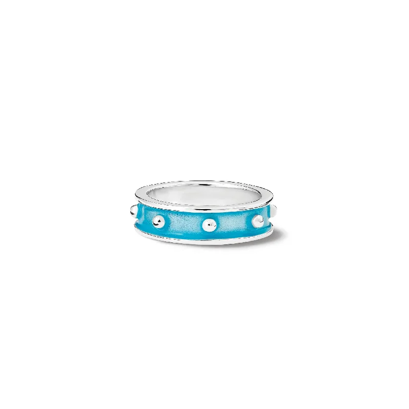 Decimus Ring Silver - Turquoise Enamel