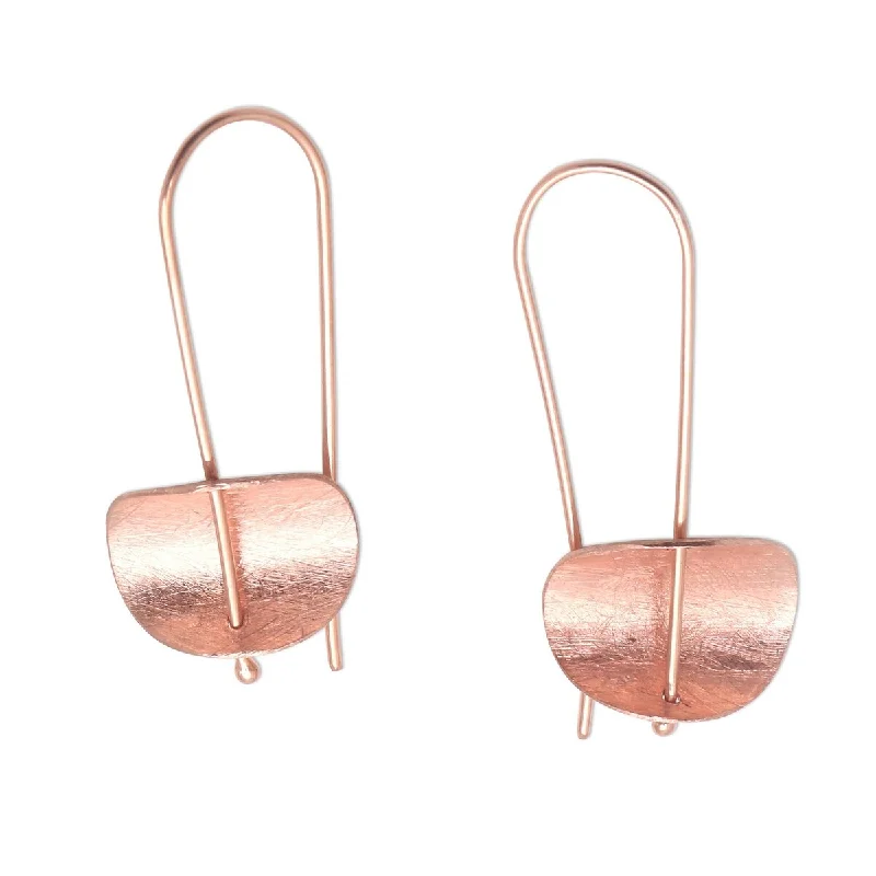 NOVICA Urban Minimalism, Rose gold plated sterling silver drop earrings - 1.3*0.8