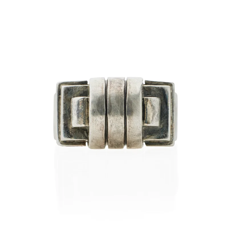 Jean Després Modernist Silver Ring