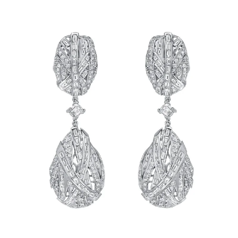 Auriya 14k White Gold 7 1/2ct TDW Diamond Dangle Earrings (H-I, SI1-SI2)