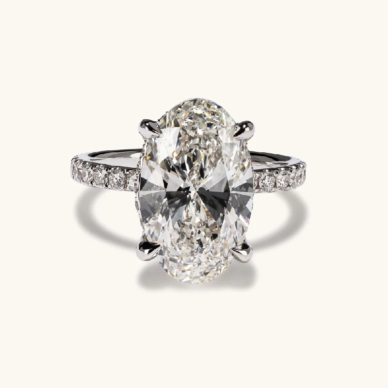 4.90 Oval Lab Diamond Engagement Ring