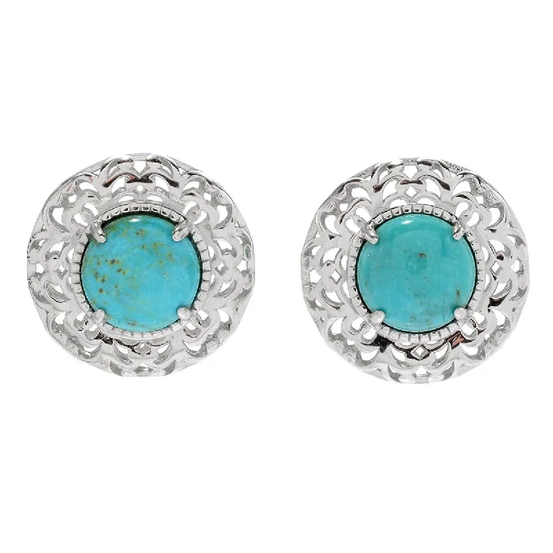 Dallas Prince Sterling Silver 10mm Gemstone Openwork Stud Earrings. Collection: Classic Dallas