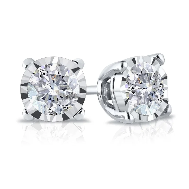 Auriya 14k Gold 3/8ct TDW Round Diamond Stud Earrings