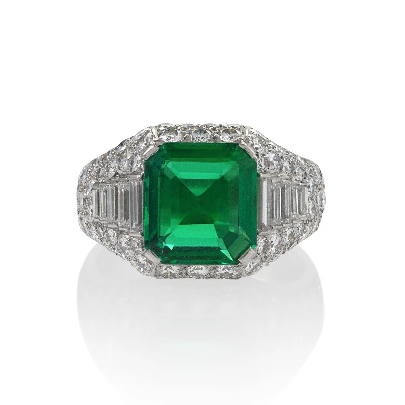 Bulgari Colombian Emerald and Diamond "Trombino" Ring