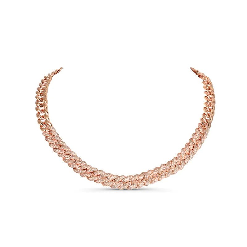 14KT Rose Gold Chunky Diamond Link Necklace