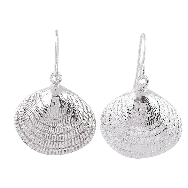 NOVICA Mediterranean Shells, Sterling silver dangle earrings - 1.6*1.2