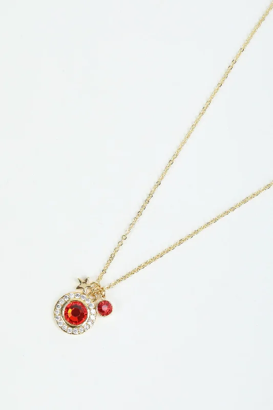 July Birthstone Charm Necklace