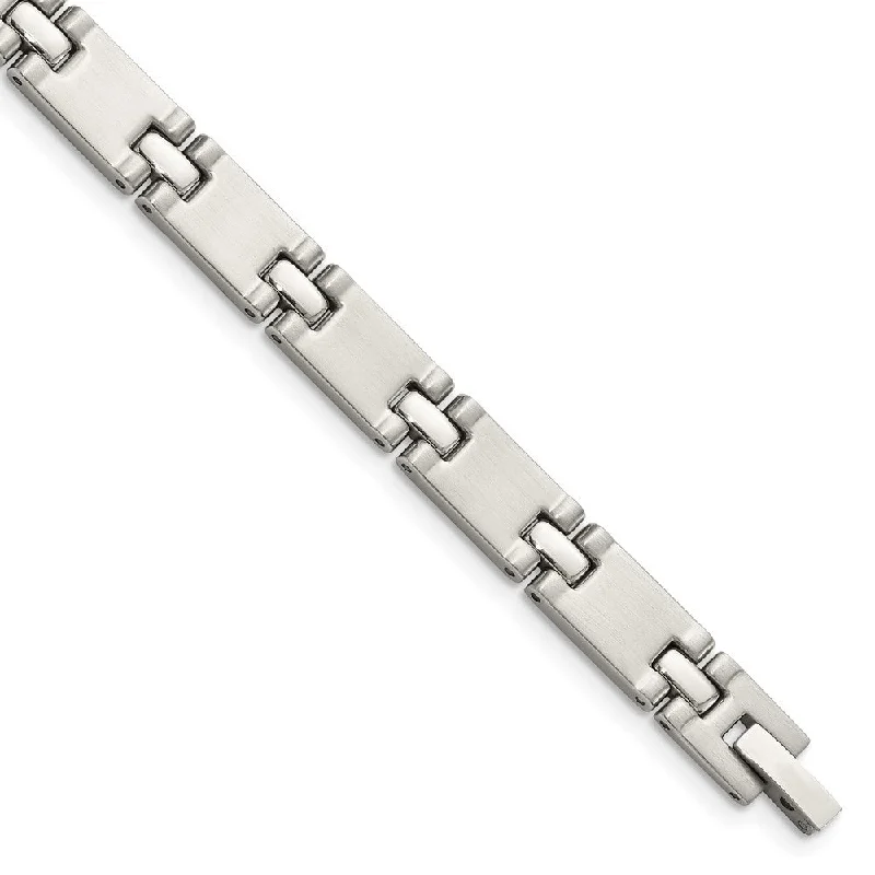 Men's 7mm Stainless Steel Multi Finish Link Bracelet, 8.5 Inch