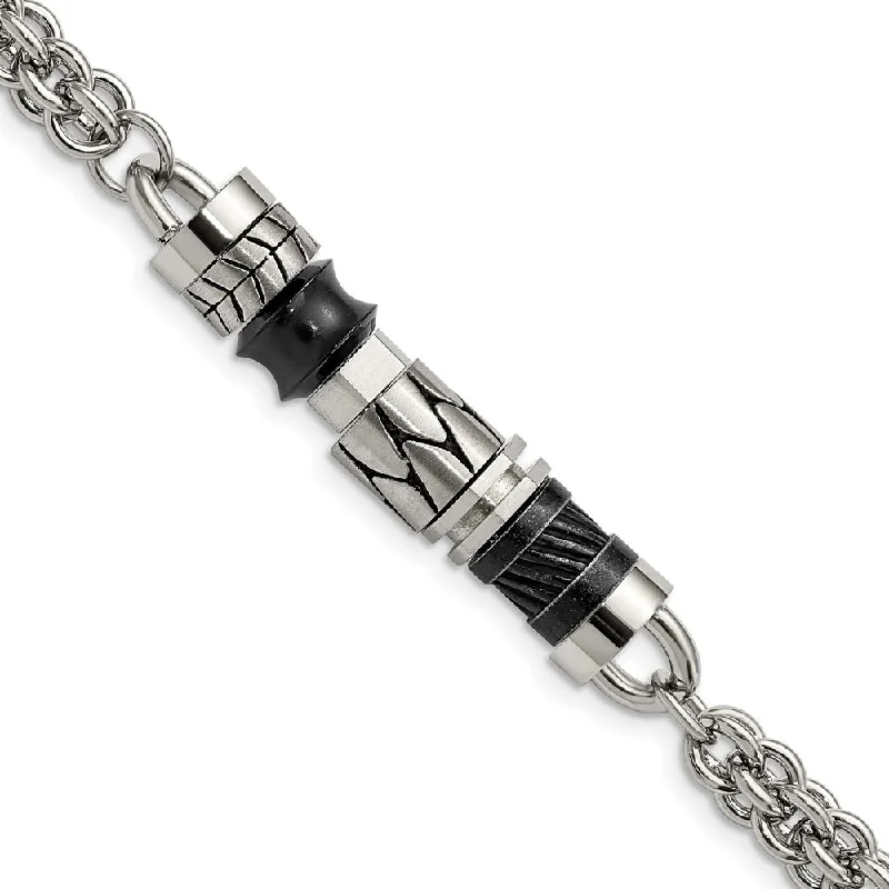 Men's Stainless Steel Moveable Pieces Bracelet, 8.25 Inch