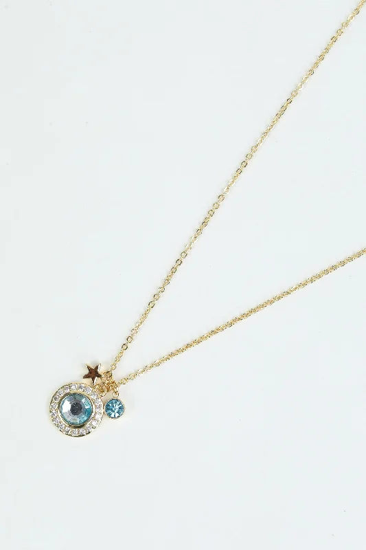 September Birthstone Charm Necklace