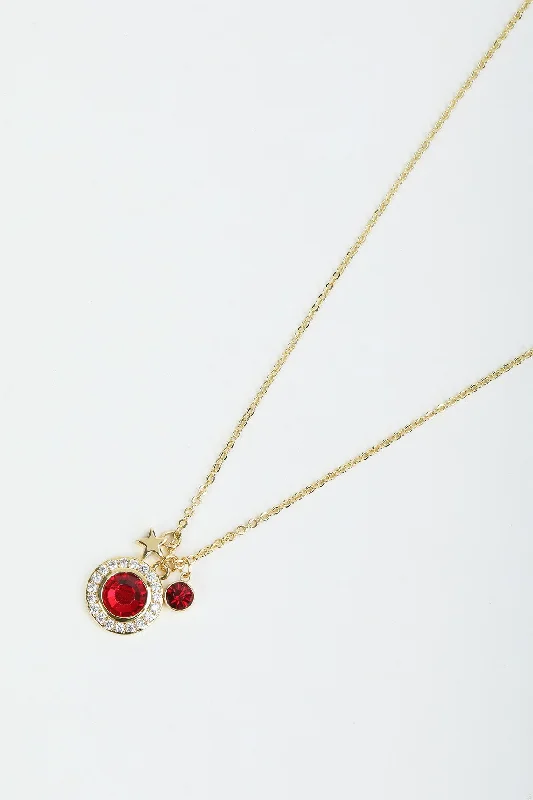 January Birthstone Charm Necklace