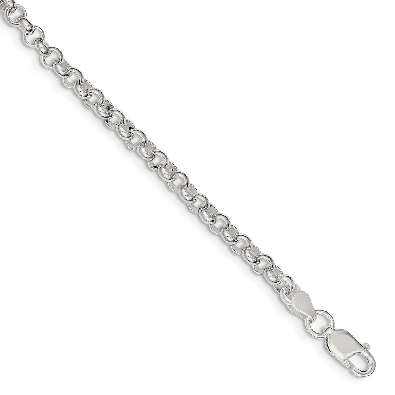 4.75mm Sterling Silver Solid Belcher (Rolo) Chain Bracelet