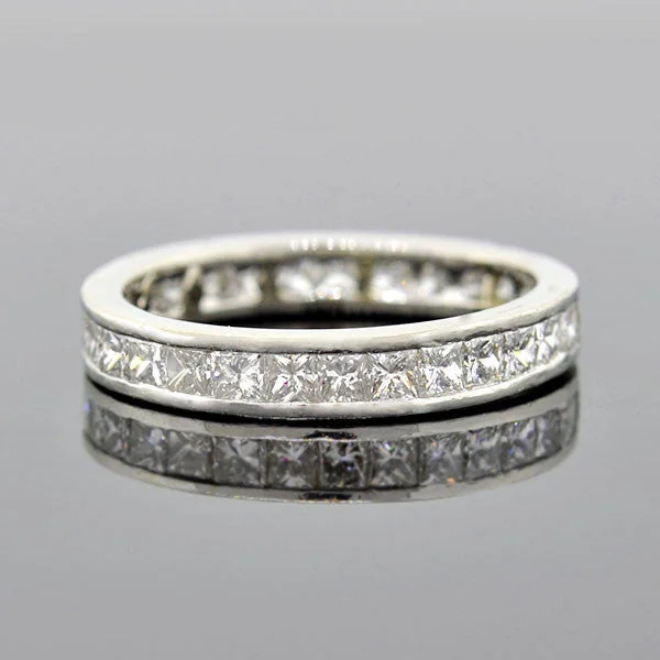 Estate Platinum Princess Cut Diamond Eternity Band 2.00ctw