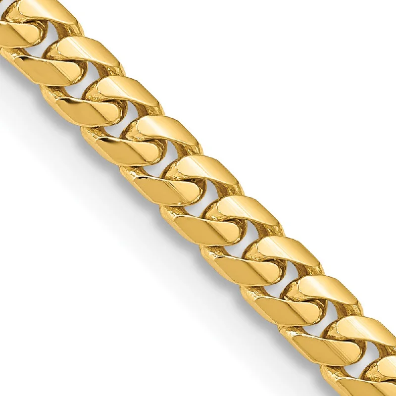 Men's 5.5mm 14K Yellow Gold Solid Miami Cuban (Curb) Chain Bracelet