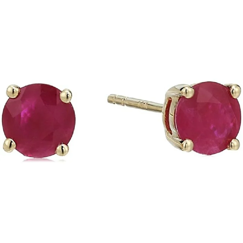 14KT Gold Ruby Stud Earrings