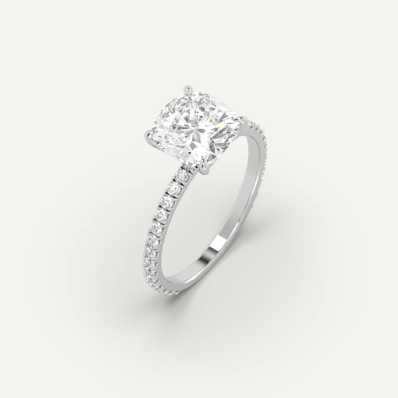 3 carat Cushion Cut Diamond Ring