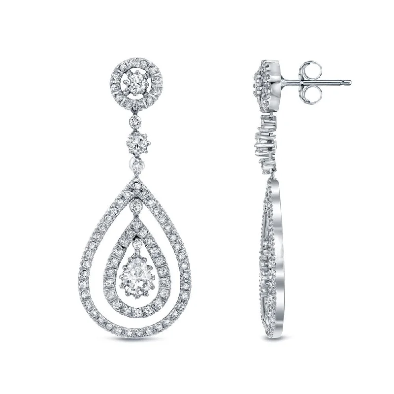 Auriya 14k White Gold 3ct TDW Diamond Dangle Earrings (F-G, SI1-SI2)