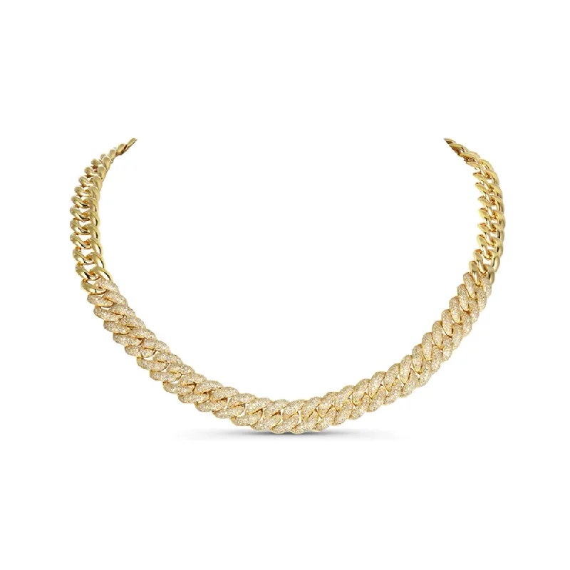 14KT Yellow Gold Chunky Diamond Link Necklace