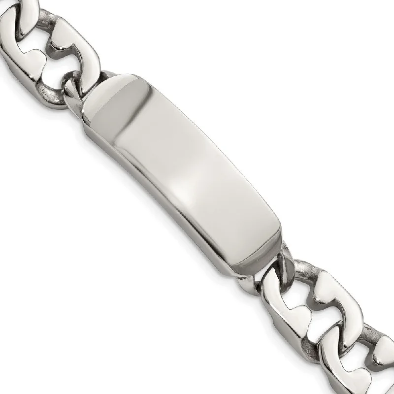 Men's 10mm Polished Stainless Steel Engravable I.D. Bracelet, 8.75 In.