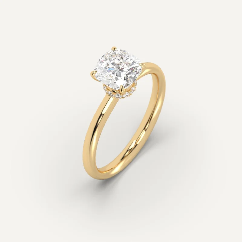 2 carat Cushion Cut Diamond Ring