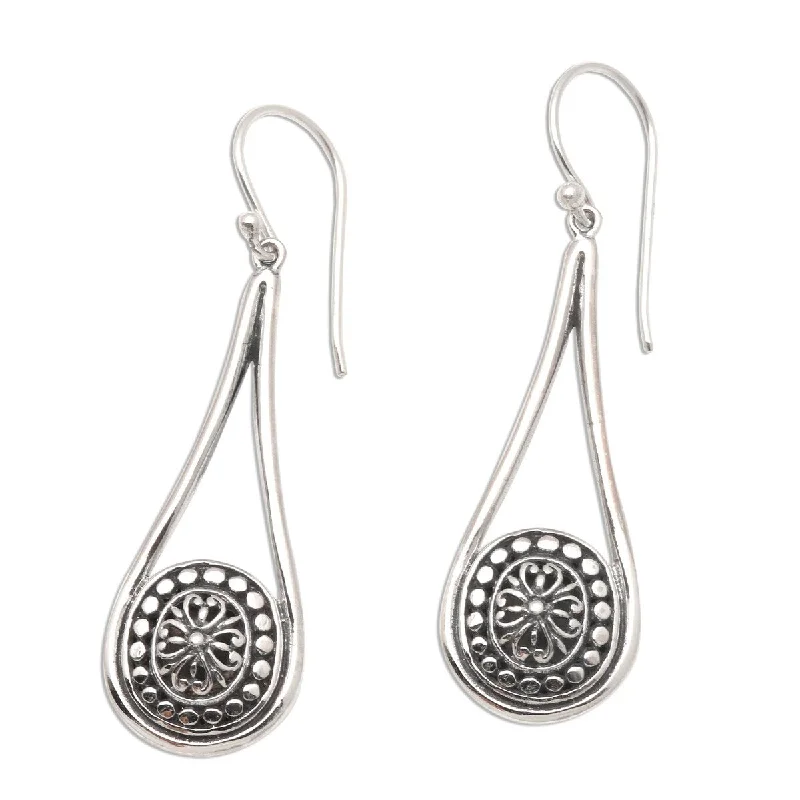 NOVICA Bali Jawan, Sterling silver dangle earrings - 0.2