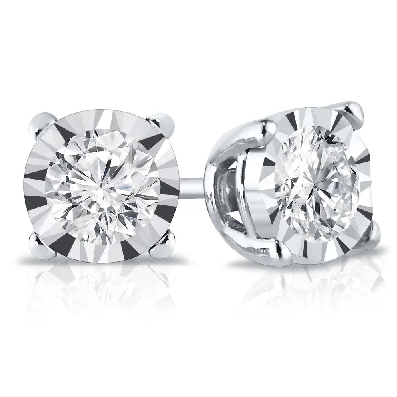 Auriya 14k Gold 5/8ctw Round Diamond Stud Earrings