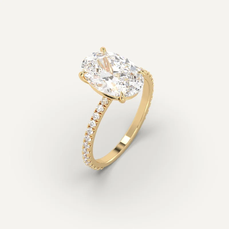 4.20 carat Oval Cut Lab Diamond Ring