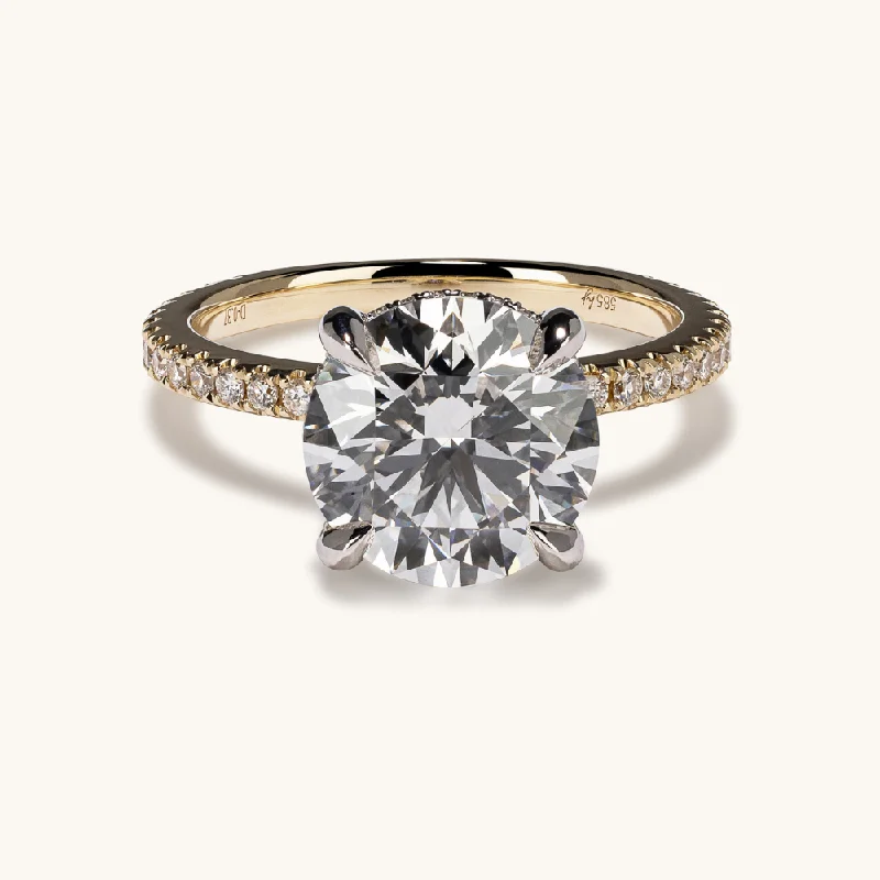 3.50 Round Lab Diamond Engagement Ring