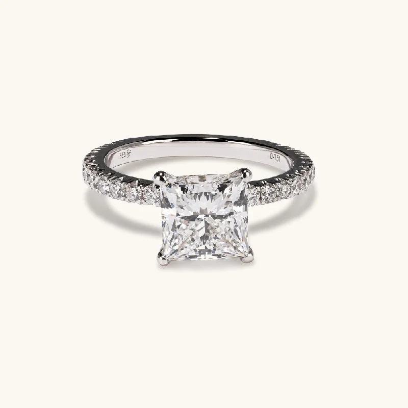 2.74 Princess Lab Diamond Engagement Ring