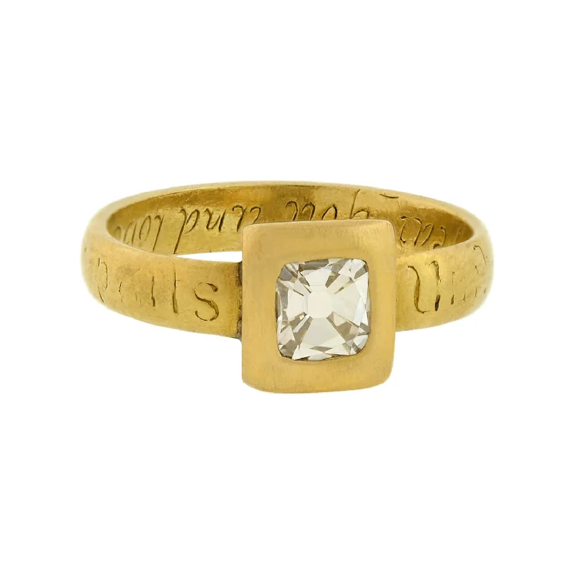 Ca 1650 Stuart 18k Peruzzi Cut Diamond Posy Ring 0.68ct