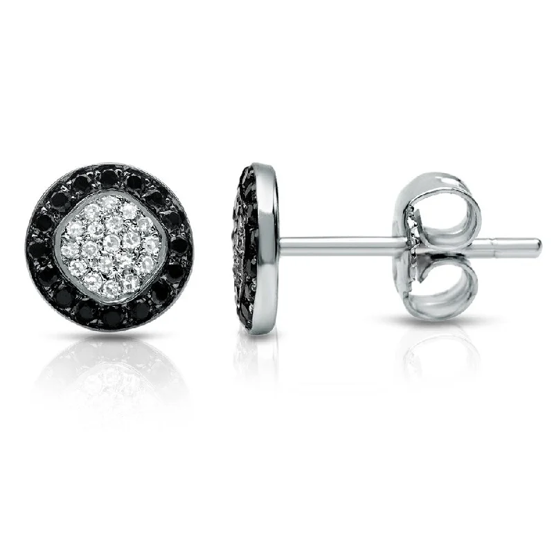 Auriya 14k White Gold 1/4ct TDW Black and White Diamond Stud Earrings (H-I, SI1-SI2)