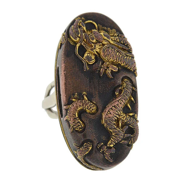 Victorian Large Mixed Metals Shakudo Dragon Ring