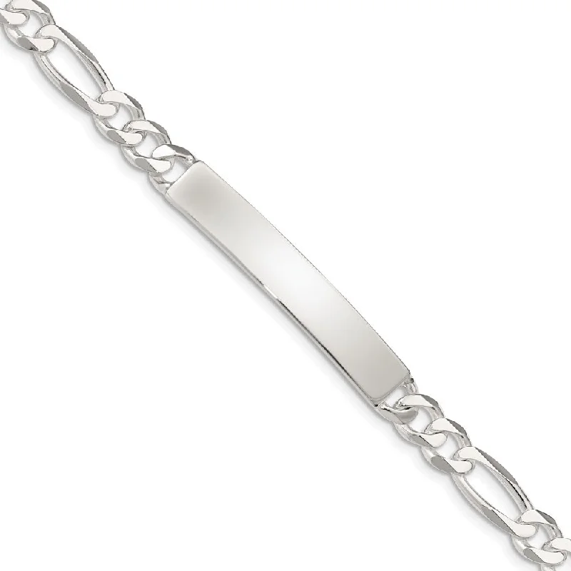 Men's 7mm Sterling Silver Figaro I.D. Bracelet