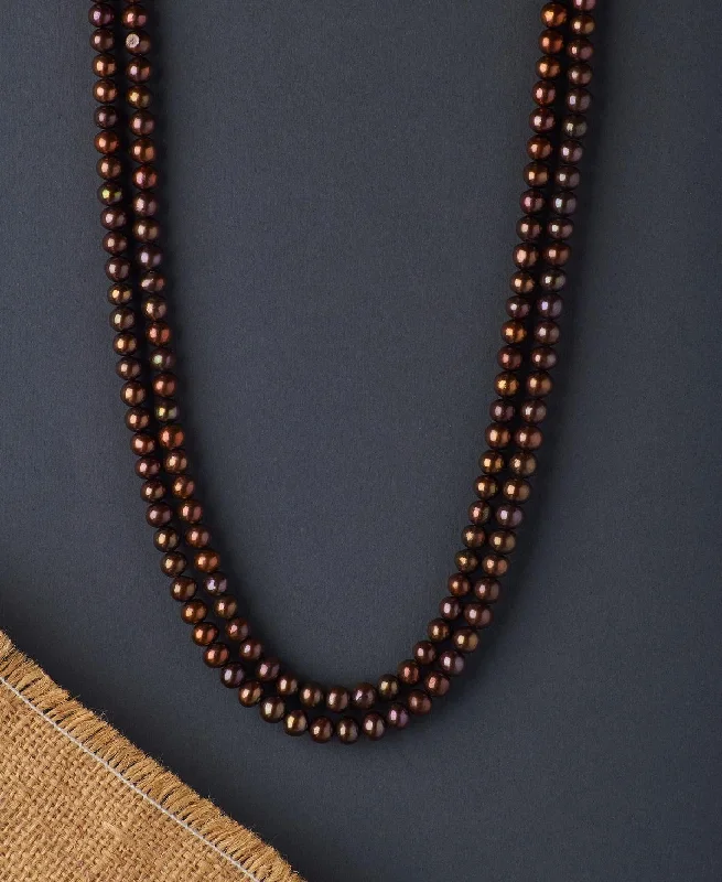 Elegant Brown Pearl Necklace