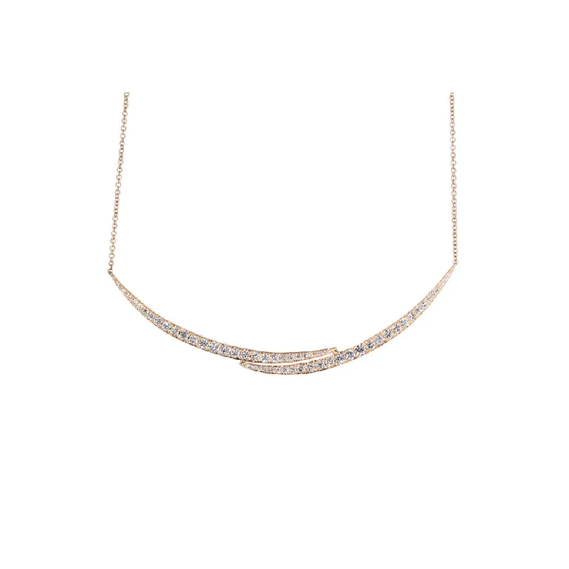 14KT Rose Gold Diamond Crescent Necklace