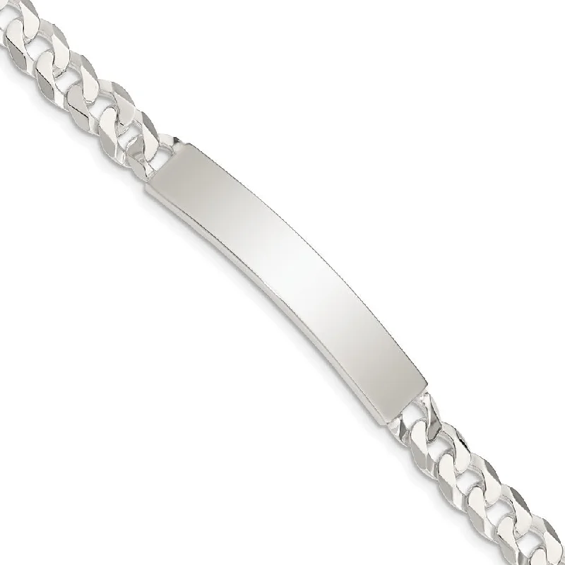 Men's 7mm Sterling Silver Engravable Curb I.D. Bracelet